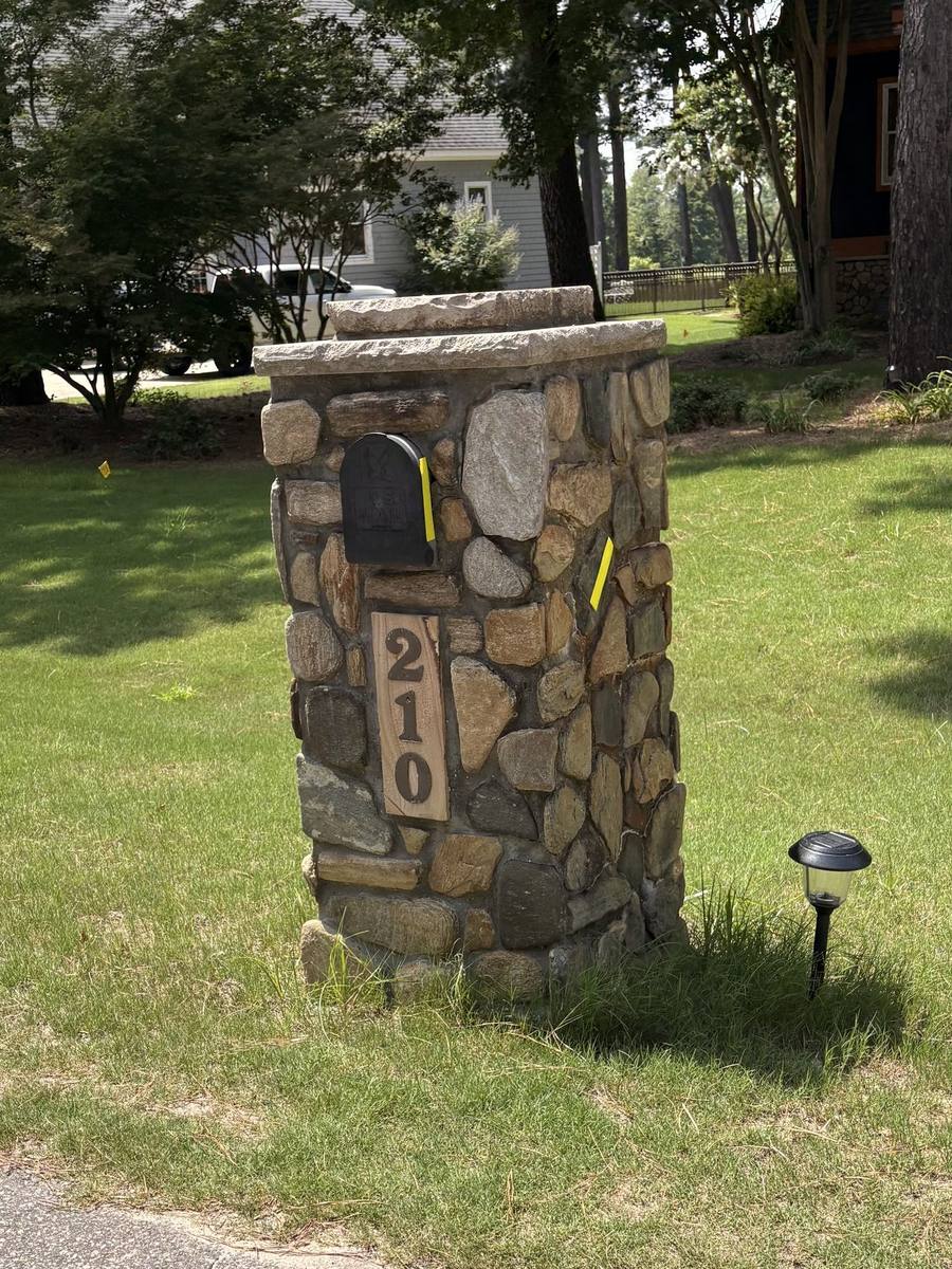 Custom stone mailbox column