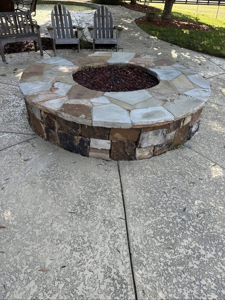 Custom stone fire pit