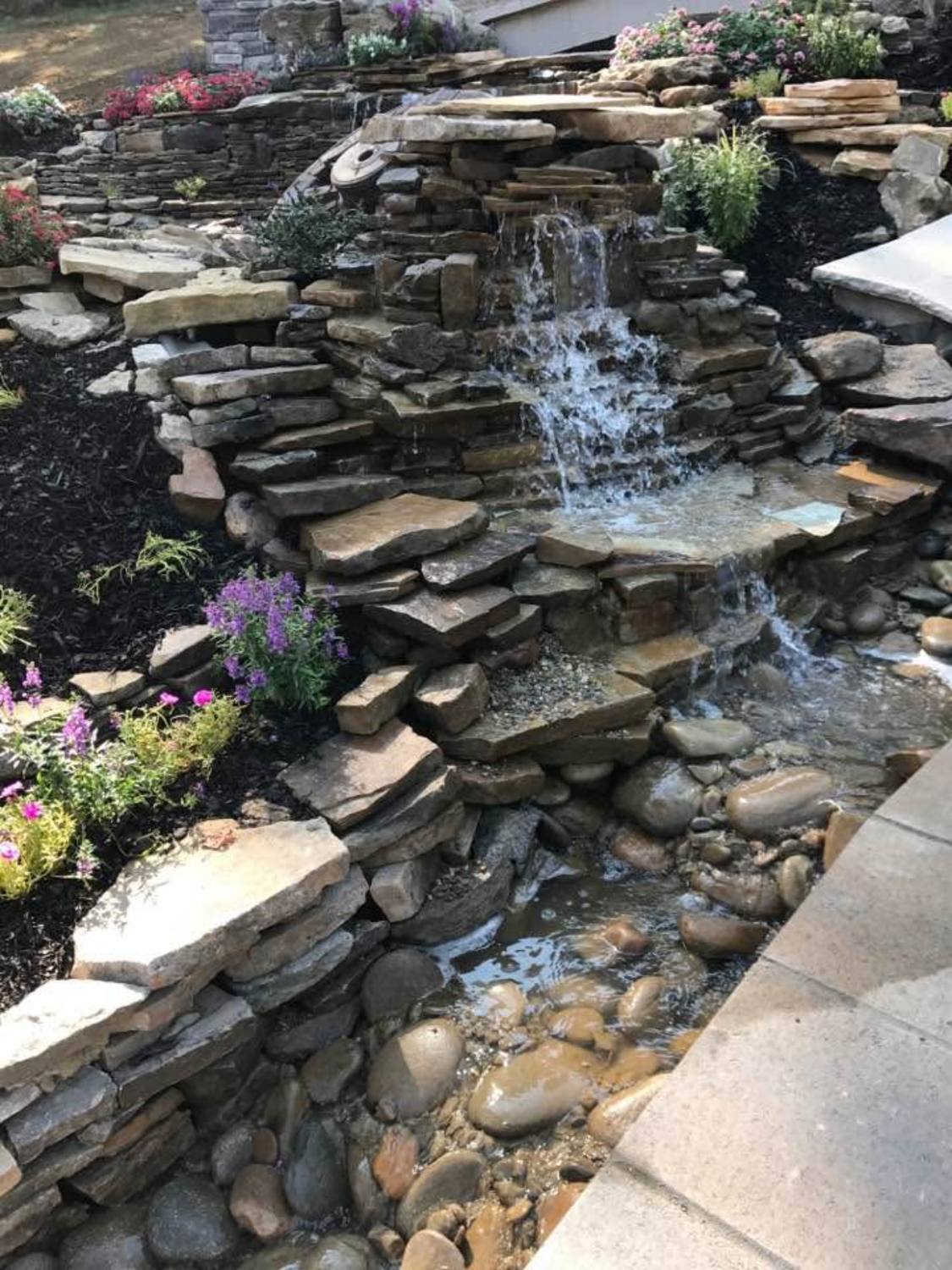 Cascading creek water feature
